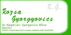 rozsa gyorgyovics business card