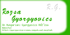 rozsa gyorgyovics business card